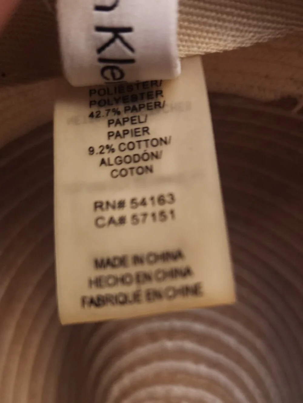 Calvin Klein Two-Tone Tan and Cream Fedora Hat